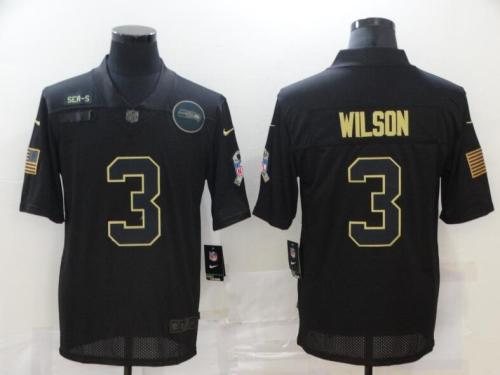 Seahawks 3 Russell Wilson Black 2020 Salute To Service Limited Jersey