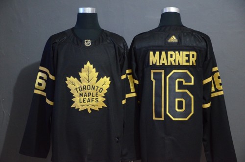 Toronto Maple Leafs 16 Mitchell Marner Black Gold Jersey