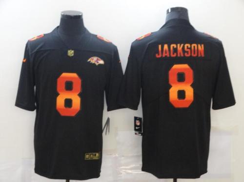 Baltimore Ravens 8 JACKSON Black Colorful Fashion Limited Jersey