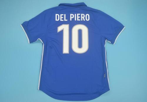 Retro Jersey 1998 Italy 10 DEL PIERO Home Soccer Jersey Vintage Football Shirt
