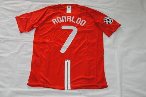 Retro Jersey with Final print in front 2008 UCL Final Manchester united red jersey #7 RONALDO with ucl patch