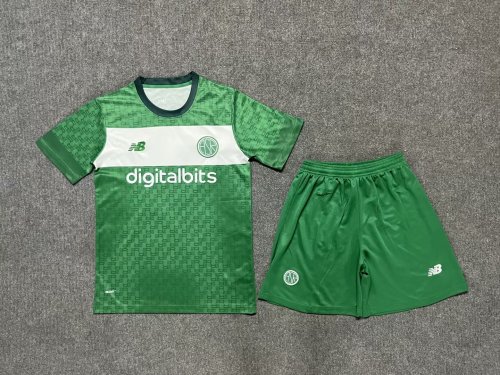 Adult Uniform 2023-2024 As Roma Special Green Soccer Jersey Shorts