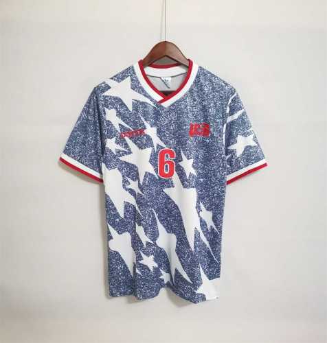 Retro Jersey 1994 USA HARKES 6 Away Vintage Soccer Jersey