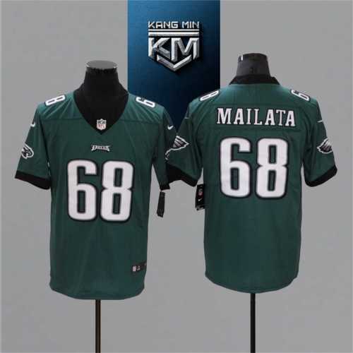 2021 Eagles 68 MAILATA Dark Green NFL Jersey S-XXL White Font