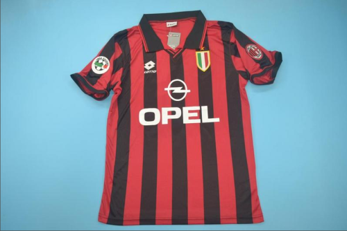 with Serie A Patch Retro Jersey 1996-1997 AC Milan Home Soccer Jersey