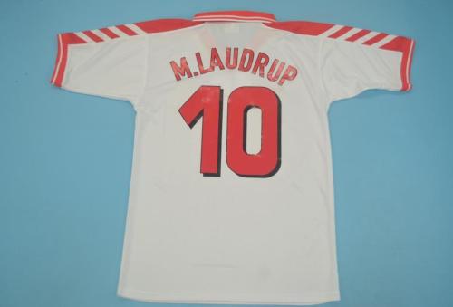 Retro Jersey 1998 Denmark 10 M.LAUDRUP Home White Soccer Jersey