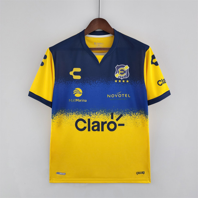 Fans Version 2022-2023 Everton de Viña del Mar Away Yellow/Blue Soccer Jersey