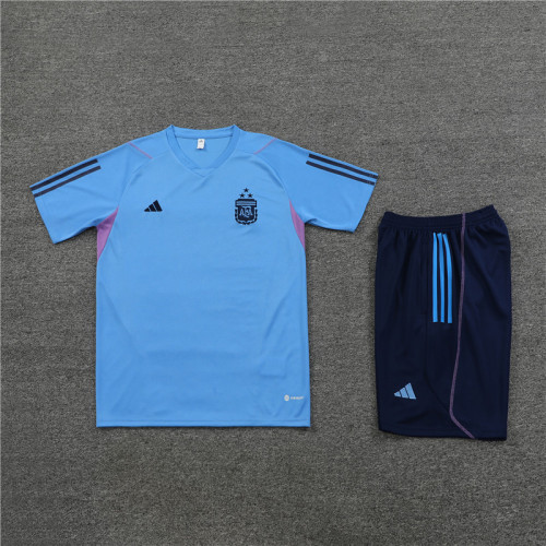 Adult Uniform 2023-2024 Argentina Blue Soccer Training Jersey and Shorts
