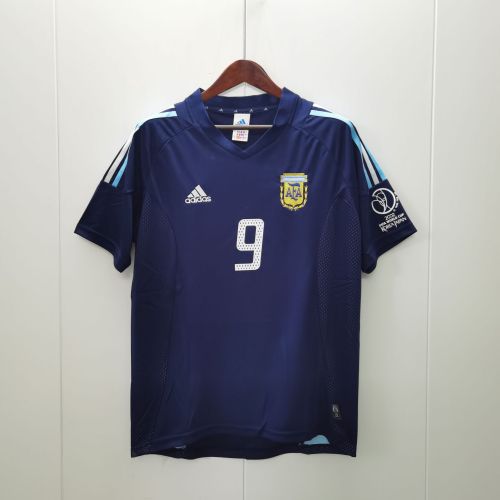 Retro Jersey 2002 Argentina Away Blue Soccer Jersey Vintage Football Shirt