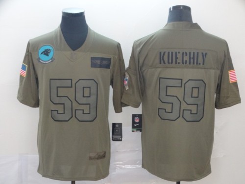 Carolina Panthers 59 Luke Kuechly 2019 Olive Salute To Service Limited Jersey