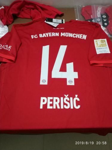Fans Version Bayern Munich #14 PERISIC Home Soccer Jersey with League Patch