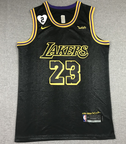 Los Angeles Lakers 23 JAMES Black NBA Shirt Basketball Jersey