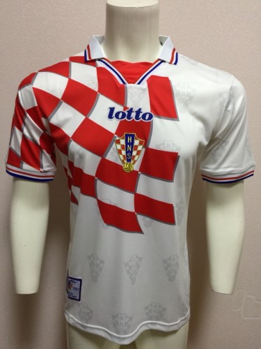 Retro Jersey 1998 World Cup Croatia Home Soccer Jersey Vintage Football Shirt