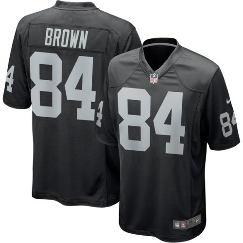 Oakland Raiders #84 BROWN Black NFL Jersey