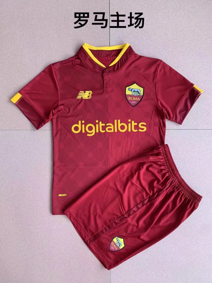 US$ 39.00 - Adult Uniform 2022-2023 As Roma Home Soccer Jersey Shorts ...
