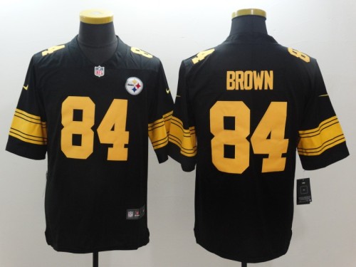 Pittsburgh Steelers #84 BROWN Black with Yellow Letters  NFL Legend Jersey