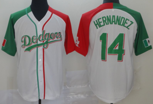 2019 Los Angeles Dodgers# 14 HERNANDEZ Whith MLB Jersey