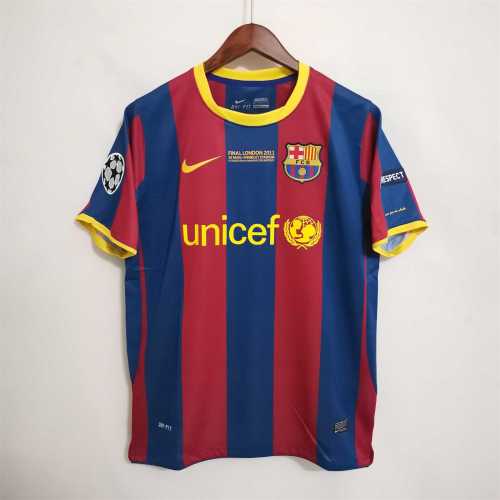 with Front Patch+UCL Patch Retro Jersey 2010-2011 Barcelona Home Soccer Jersey