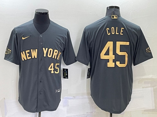 Yankees 45 COLE Charcoal 2022 MLB All-Star Cool Base Jerseys