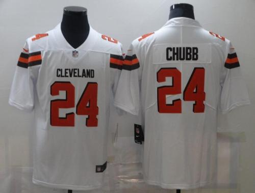 Cleveland Browns 24 CHUBB White NFL Jersey