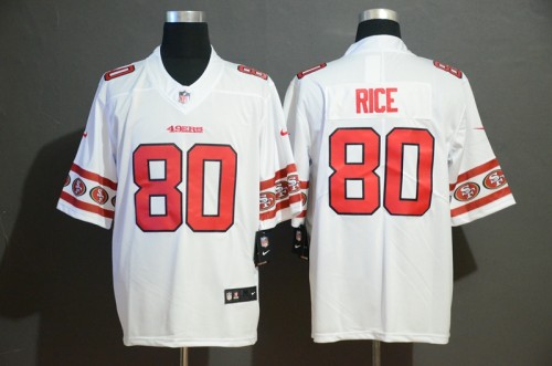 San Francisco 49ers 80 Jerry Rice White Team Logos Fashion Vapor Limited Jersey