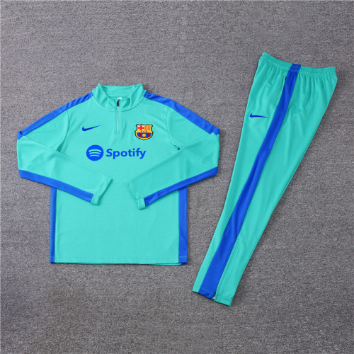 2023-2024 Barcelona Light Blue Soccer Training Sweater and Pants