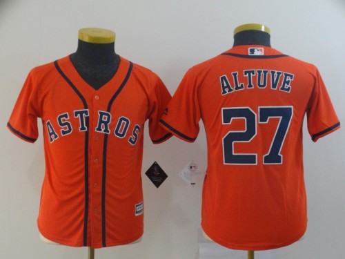 Houston Astros 27 Jose Altuve Orange Women Cool Base Jersey