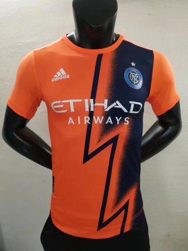 Player Version 2022-2023 New York City Away Orange Soccer Jersey