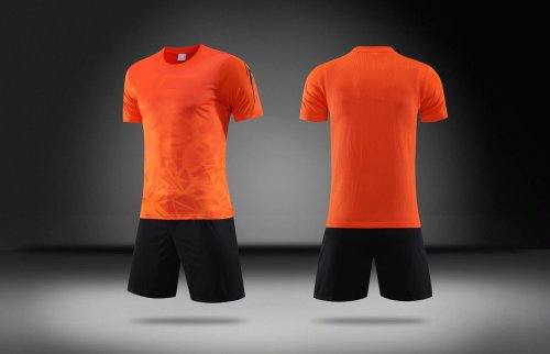 S070120 Orange Soccer Uniform Adult Uniform Soccer Jersey Shorts