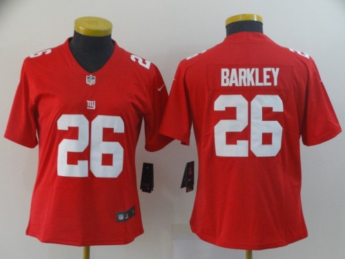 New York Giants 26 Saquon Barkley Red Women Inverted Legend Limited Jersey