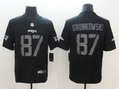 New England Patriots #87 Gronkowski Black NFL Jersey