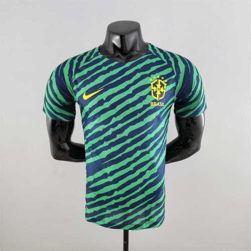 Player Version 2022 Brazil Green Blue Special Edition Soccer Jesey