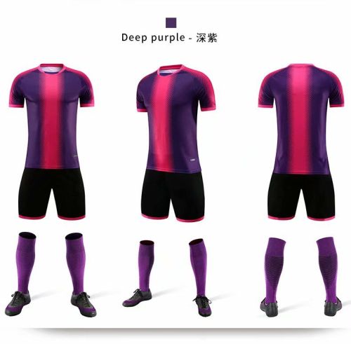 XBJKJW8825 Deep Purple  Tracking Suit  Adult Uniform Soccer Jersey Shorts