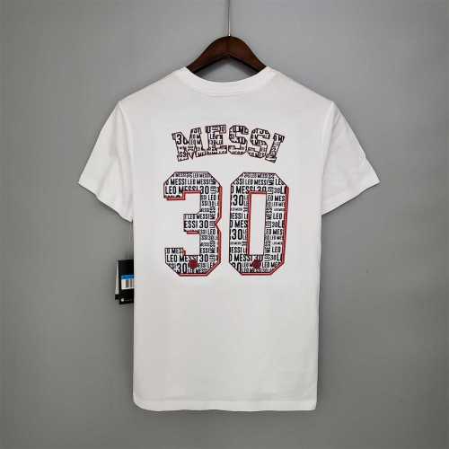 K00052 PSG White MESSI 30 Soccer T-shirt