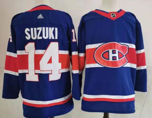 2020 Retro Jersey Montreal Canadiens 14 SUZUKI Blue NHL Jersey