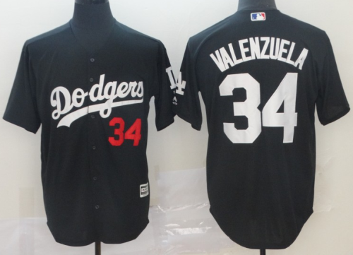 2019 Los Angeles Dodgers # 34 VALENZUELA Black MLB Jersey