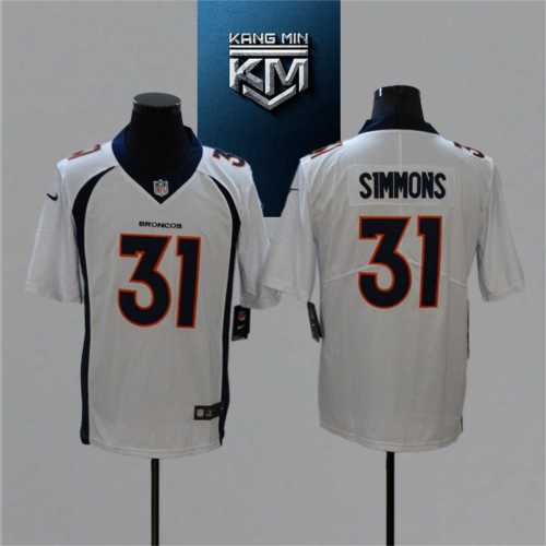 2021 Broncos 31 SIMMONS White NFL Jersey S-XXL Black Font