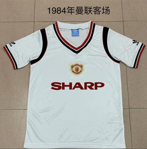 Retro Jersey 1984 Manchester United Away White Soccer Jersey