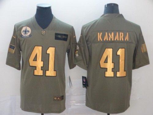 New Orleans Saints 41 Alvin Kamara 2019 Olive Gold Salute To Service Limited Jersey