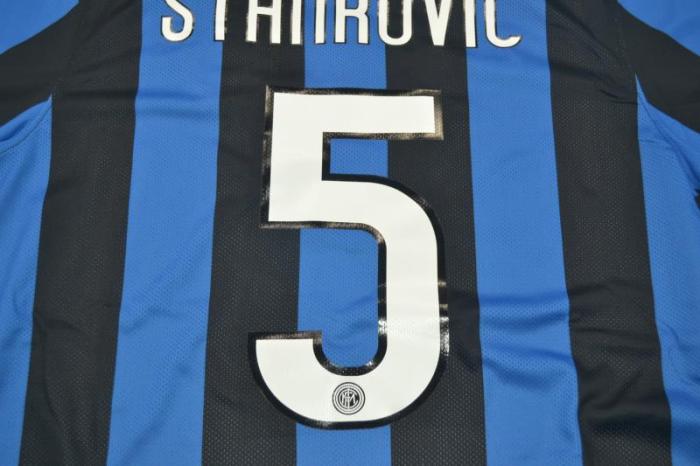 with UCL Patches Retro Jersey Inter Milan 2009-2010 #5 STANKOVIC Home UCL Final Jersey