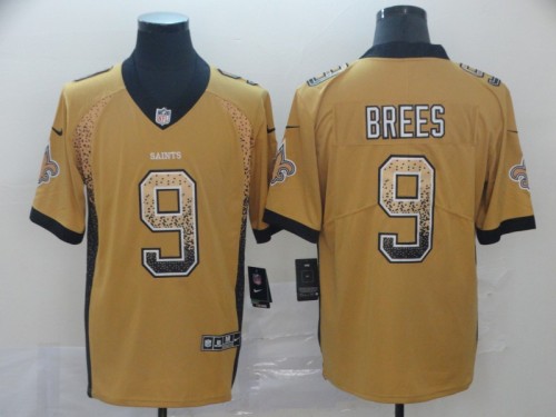 New Orleans Saints 9 Drew Brees Yellow Draft Fashion Limited Jersey