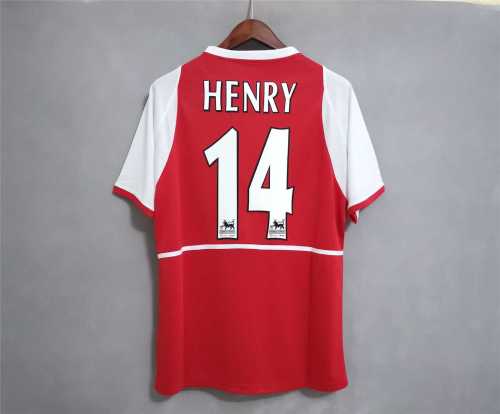 Retro Jersey 2002-2004 Arsenal HENRY 14 Home Red Soccer Jersey Vintage Football Shirt