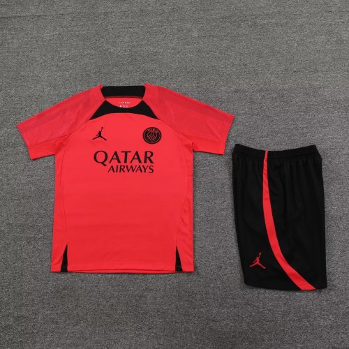 Adult Uniform 2023-2024 PSG Orange Soccer Training Jersey and Shorts