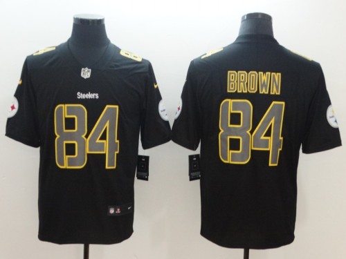 Pittsburgh Steelers #84 BROWN Black NFL Jersey