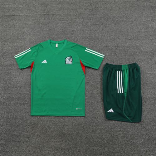 Adult Uniform 2023-2024 Mexico Green Soccer Training Jersey and Shorts