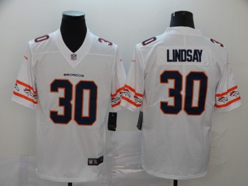 Denver Broncos 30 Phillip Lindsay White Team Logos Fashion Vapor Limited Jersey