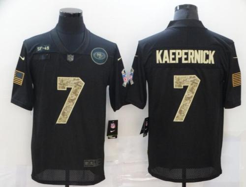 49ers 7 Colin Kaepernick Black Camo 2020 Salute To Service Limited Jersey