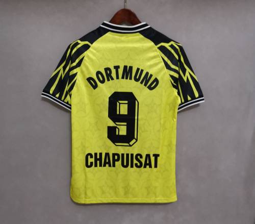 Retro Jersey 1994-1995 Borussia Dortmund CHAPUISAT 9 Home Soccer Jersey