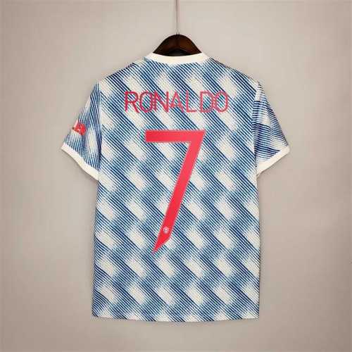 with UCL Lettering Fans Version 2021-2022 Manchester United RONALDO 7 Away Soccer Jersey