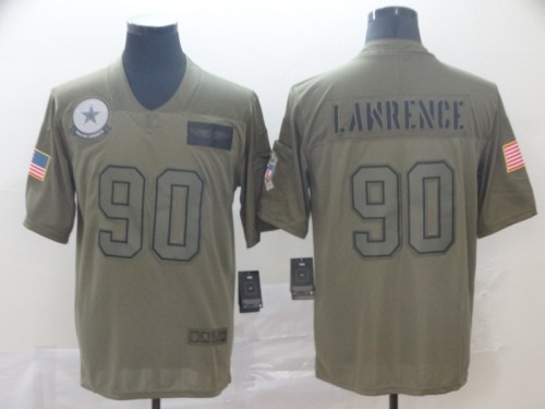 Dallas Cowboys 90 LAWRENCE 2019 Olive Salute To Service Limited Jersey